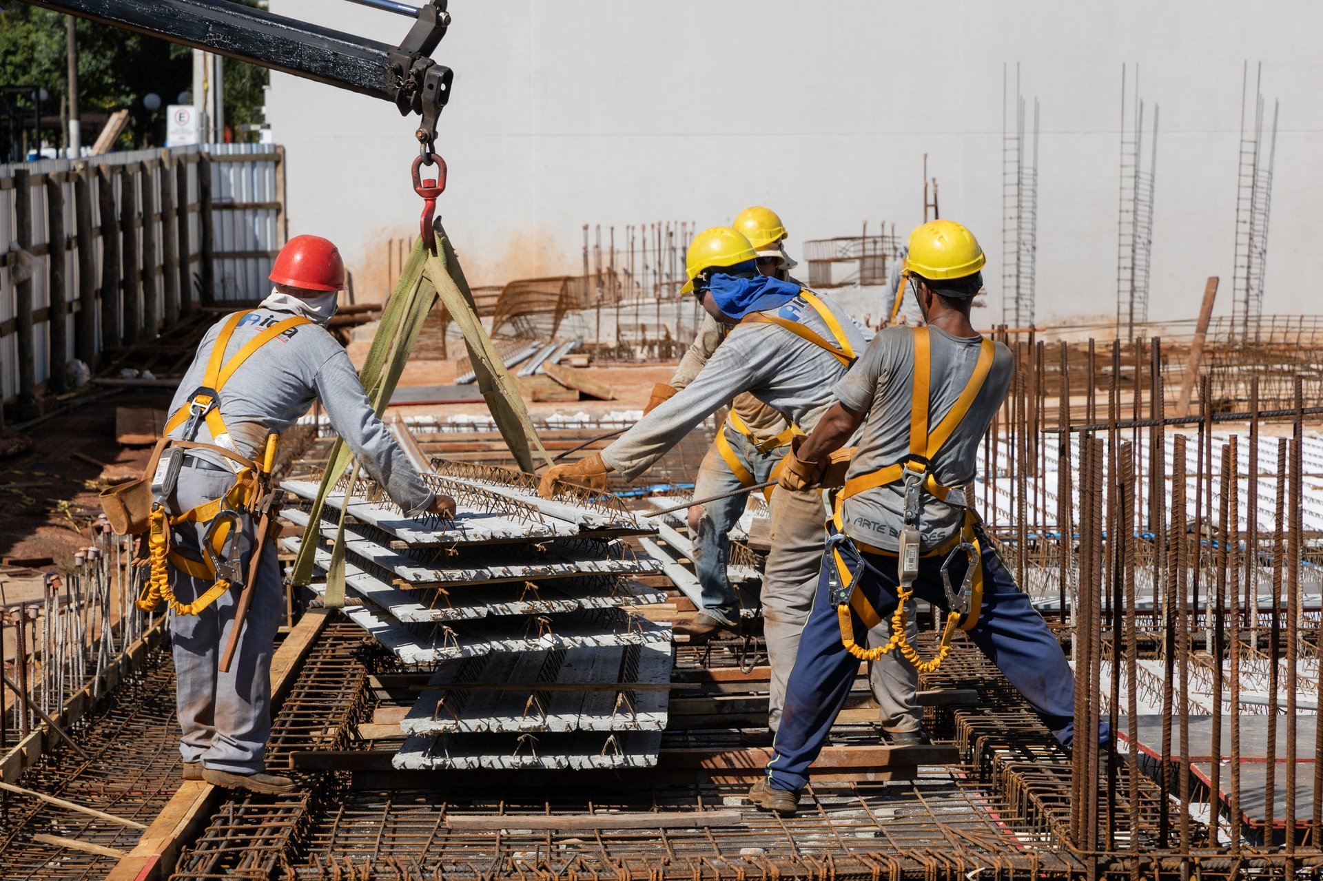 Construction workers building community